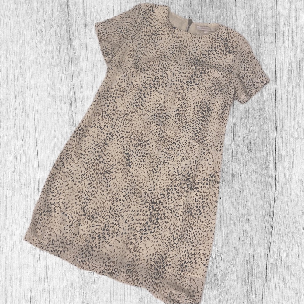 OLIVACIOUS Cream Leopard Print Dress - Size Small